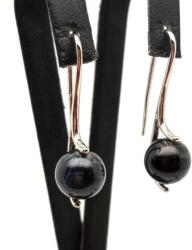 R. M. ékszer Fülbevaló golyó sólyomszem ívelt lógós 10-10, 5mm (087877)