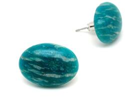 R. M. ékszer Fülbevaló ovális amazonit orosz 13x18mm (088343)