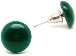 R. M. ékszer Ásvány fülbevalók Fülbevaló lencse szinezett zöld achát 10mm (087385)