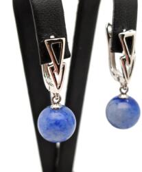 R. M. ékszer Fülbevaló golyó kék kvarc nyíl záras 10mm (087777)