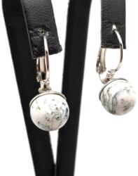 R. M. ékszer Fülbevaló golyó achát fa záras 10-11mm (087341)