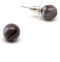 R. M. ékszer Fülbevaló golyó botswana achát 8mm (087942)