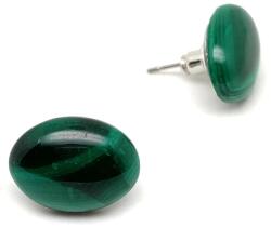 R. M. ékszer Fülbevaló ovális malachit 12x16mm (088219)
