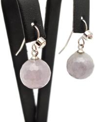 R. M. ékszer Fülbevaló faz golyó achát szin szürkés bedugós 12mm (088318)