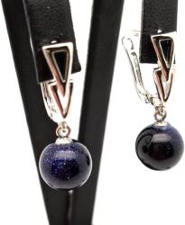 R. M. ékszer Fülbevaló golyó goldstone kék nyíl záras 10mm (088276)