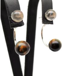 R. M. ékszer Fülbevaló golyó sólyomszem hegyikristály dupla 7-8, 5mm (087457)