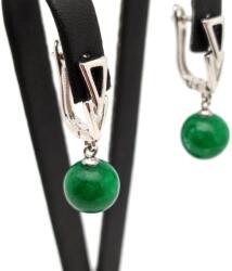 R. M. ékszer Fülbevaló golyó jáde szin zöld nyíl záras 10mm (088273)