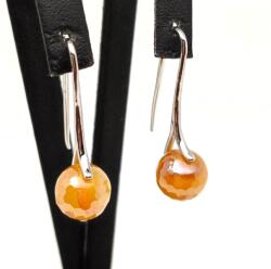 R. M. ékszer Fülbevaló faz aura golyó szin nar achát ívelt lógó 10mm (088445)