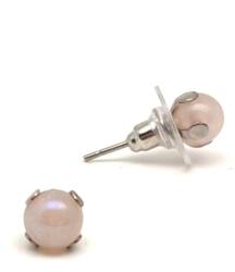 R. M. ékszer Fülbevaló acél karmos golyó rózsakvarc aura 6mm (088186)