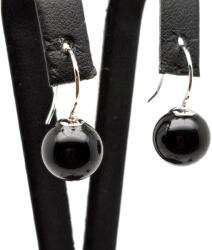 R. M. ékszer Fülbevaló golyó ónix bedugós 10-10, 5mm (087230)
