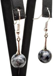 R. M. ékszer Fülbevaló golyó hópeh obszidián kis pálca lóg 10-10, 5mm (087674)
