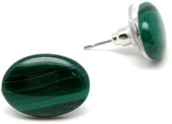 R. M. ékszer Fülbevaló ovál malachit 10x14-15mm (087083)