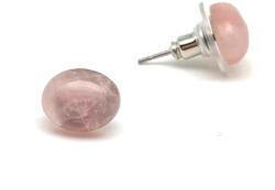 R. M. ékszer Fülbevaló ovális rózsakvarc 8x10mm (087602)