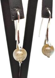 R. M. ékszer Fülbevaló golyó labradorit ívelt lógó 9-10mm (088464)