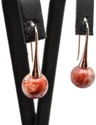 R. M. ékszer Fülbevaló golyó jáspis breccsa kis kürt lógós 10-10, 5mm (087245)