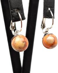 R. M. ékszer Fülbevaló golyó achát csipke záras 8-8, 5mm (087362)