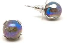 R. M. ékszer Fülbevaló ropp. acél karm. golyó szivár aura hegyi 10mm (087009)