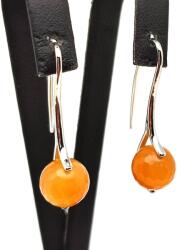 R. M. ékszer Fülbevaló faz golyó karneol ívelt lógó 10mm (088473)