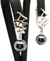 R. M. ékszer Fülbevaló golyó hematit hullám záras 10mm (088416)