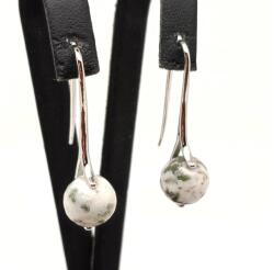 R. M. ékszer Fülbevaló faz golyó achát fa ívelt lógós 10mm (087342)