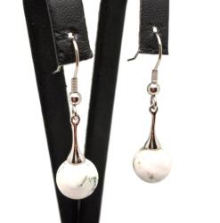 R. M. ékszer Fülbevaló golyó achát fa kis pálca lógós 10-10, 5mm (087346)