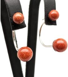 R. M. ékszer Ásvány fülbevalók Fülbevaló golyó vörös goldstone dupla 6-8, 5mm (087910)