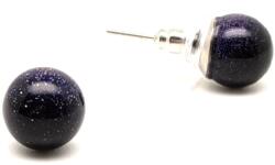 R. M. ékszer Fülbevaló golyó kék goldstone 8mm (087924)