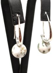 R. M. ékszer Fülbevaló golyó achát fa íves lógós 10-10, 5mm (087343)