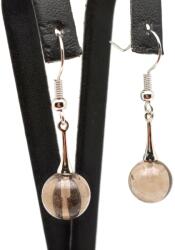 R. M. ékszer Fülbevaló golyó füstkvarc kis pálca lógós 10-10, 5mm (087793)