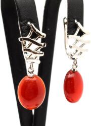 R. M. ékszer Fülbevaló ovális karneol hullám záras 12x16mm (088421)