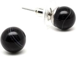 R. M. ékszer Fülbevaló golyó ónix 8mm (087226)