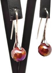 R. M. ékszer Fülbevaló faz aura golyó mookait ívelt lógó10-11mm (088471)