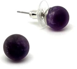 R. M. ékszer Fülbevaló matt golyó ametiszt 8mm (087583)
