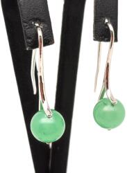 R. M. ékszer Fülbevaló golyó zöld aventurin ívelt lógós 10mm (088443)