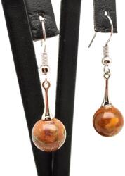 R. M. ékszer Fülbevaló golyó riolit kis pálcás lógós 10-11mm (087973)