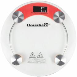 Hausberg Cantar corporal HAUSBERG HB-6000RS, display LCD, inchidere automata, indicator baterie, 180 kg, Sticla transaparenta, Rosu (HB6000RS) Cantar baie
