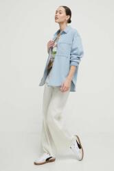 Abercrombie & Fitch farmering női, galléros, relaxed - kék XL - answear - 19 990 Ft