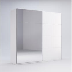 Expedo Dulap cu usi glisante CERTEZA cu oglinda, 200x211, 5x61, 5, alb/alb luciu - RESIGILAT Nr. 100