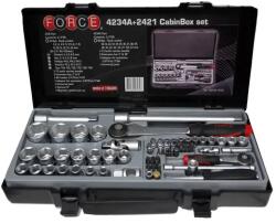 FORCE Tools Гедоре 1/4" & 1/2" шестостен, к-кт 65бр. / 4234a+2421 force (jn67305)