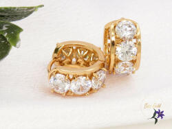 Xuping Antonella gold filled nagy fehérköves karika fülbevaló-18K (F-813)