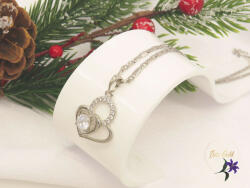  Xuping Evica-white Gold Filled medálos nyaklánc fehér cirkóna kővel-rodium (LM-673)
