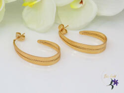 Xuping Florinda gold filled ovális nyitott bedugós fülbevaló-18K (F-847)
