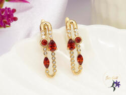  Xuping Dorina-red hosszúkás fülbevaló kis kövekkel díszítve -18K (F-770)