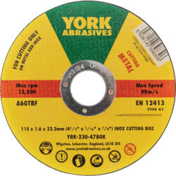 York 115x1.6x22.23mm a60tbf inox vágókorong, t41 (YRK2304780K)