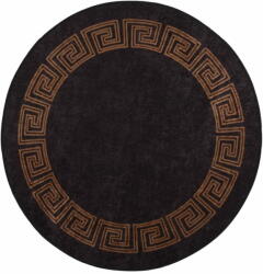 vidaXL fekete és arany csúszásmentes mosható szőnyeg φ 120 cm 337933