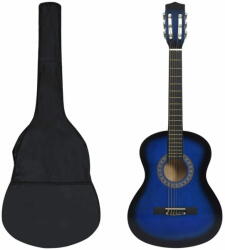 vidaXL 8 darabos kék klasszikus gitár gyerek kezdőszett 3/4 36" 70117