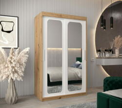  Veneti DONICELA 2 tükrös szekrény - 120 cm, artisan / fehér