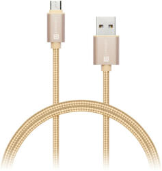 CONNECT IT Wirez Premium Metallic micro USB - USB, auriu, 1m (CI-966)