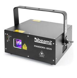 Beamz Pandora 1200 TTL RGB lézer, 12/23 DMX csatorna, 4 lézer osztály, fekete (152.521) (152.521)