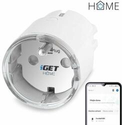 iGET HOME Power 1 Fogyasztásmérő okos WiFi konnektor, 230 V, 3680 W, tervezés, minimális méret (HOME Power 1)